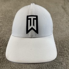 Nike Hat Cap Fitted Mens S/M White Tiger Woods Legacy91 Golf Dri-FIT TW Logo