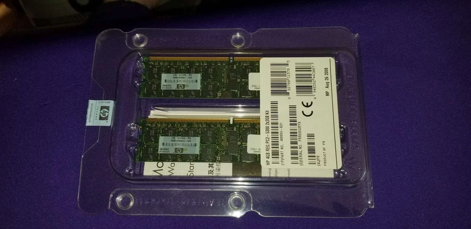 LOT 5 New Genuine OEM HP REG PC2-5300 4GB (2x2GB) KIT P/N 408853-B21 Server RAM - Image 3 of 3