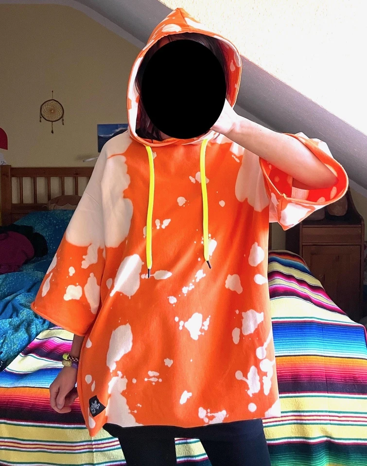 Hoodie Surf Sweater Kleid Bleached Oversized Long Sweatshirt 80er 90s Grunge Y2K - Bild 4 von 4