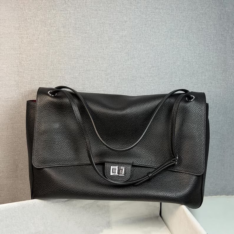Bolsos de hombro de cuero holgados, bolso de mano de cuero de vaca genuino, bolso de cuero suave