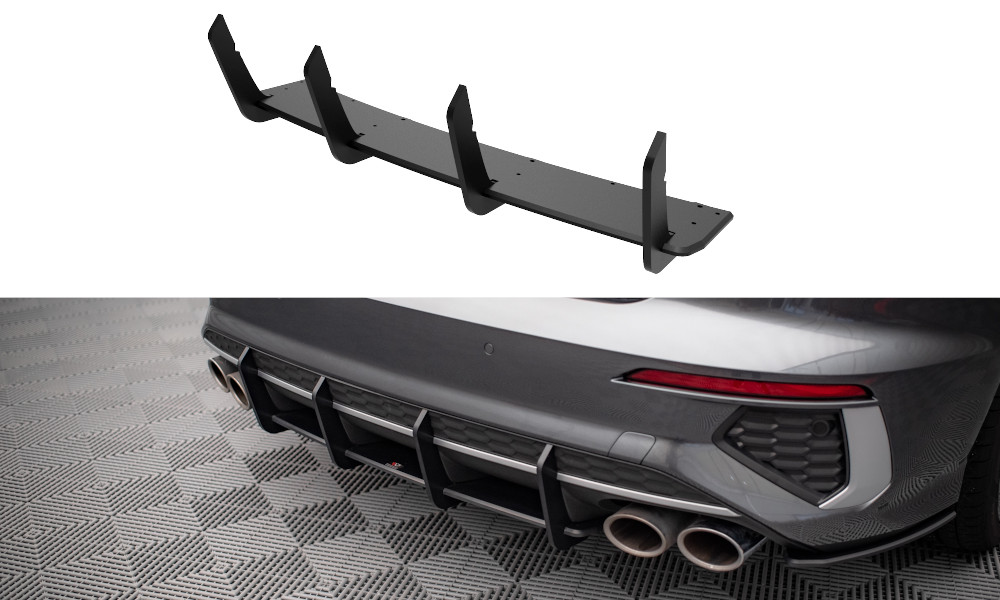 Diffuseur central de pare-chocs arrière Audi S3 Sedan 8Y rouge Maxton Street Pro