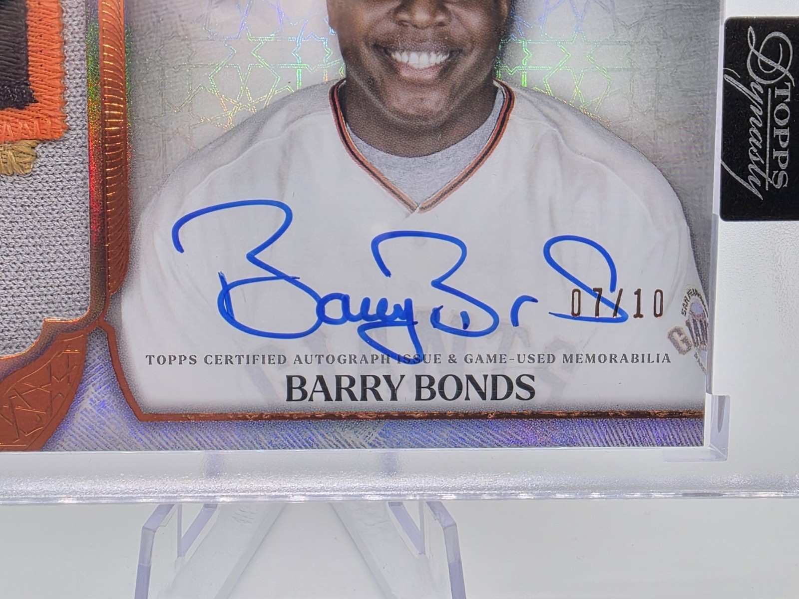 Barry Bonds 2025 Topps Dynasty 4 Color Patch Auto 07/10 *True Horizontal* Rare! view 3