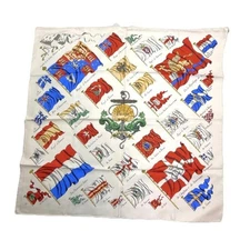 Hermes Silk Scarf Carre90 Flag Pattern Multi-Color Used