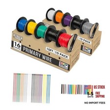 100 Ft Wire - 10 Roll Assortment Pack Automotive Wiring Kit With 16 Gauge