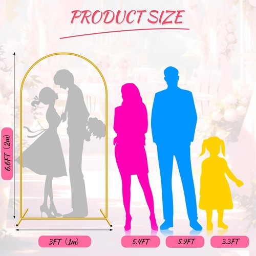 6.6FT Gold Metal Arch Backdrop Stand Frame for Wedding Party Balloon Decor - Picture 2 of 6