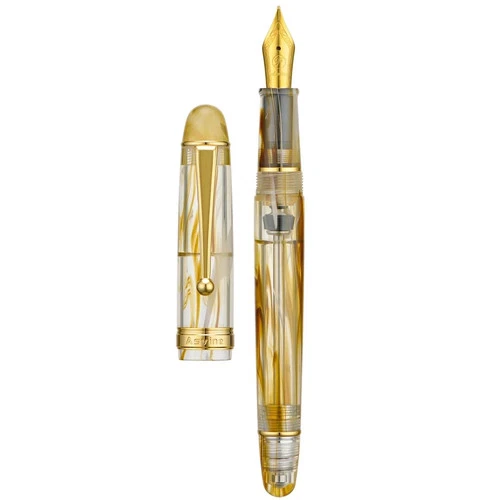 Asvine V126 Vacuum Filling Fountain Pen fine point, brown swirl transparent acyl - product listing photo