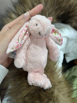 Cute Jellycat Blossom Pink Bunny Petal Plush Bag Charm Rabbit