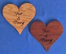 Personalized Couples Heart Ornament - Hand Cut From Oak Or Padauk