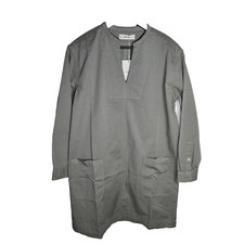NWT Everlane Organic Cotton Sage Green Long Sleeve Utility Mini Dress Medium
