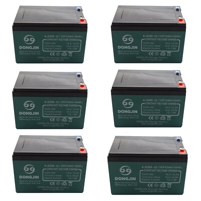 6x 12V 12Ah 6-DZM-12 Battery for Electric Mobility Scooter E Bike ATV Dirt bike