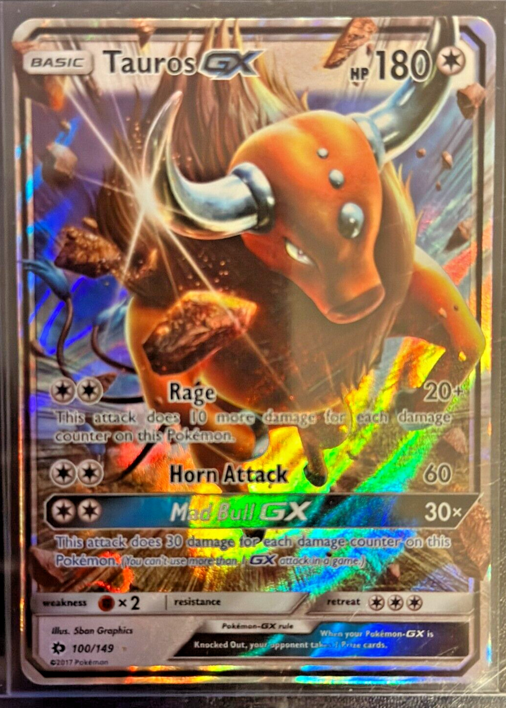 Pokemon TCG Tauros GX #100 Pokemon Sun & Moon NM