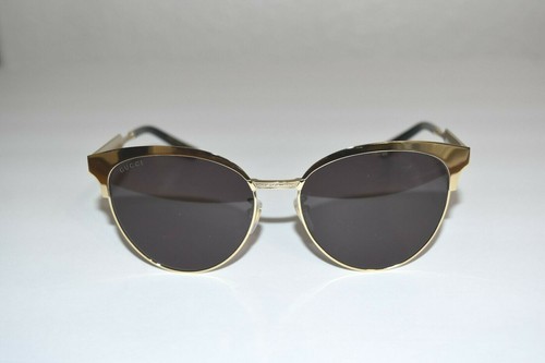 GUCCI Authentic Gold Gray GG0074S 003 57-16-145 Sunglasses - 第 1/6 張圖片