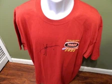 NHRA National Hot Rod Association Red SIGNED Drag Racing TORCO T Shirt SIZE XL