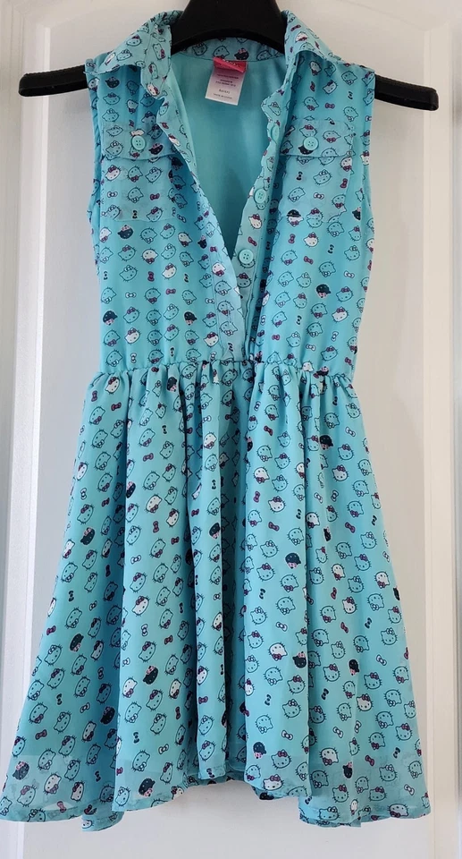 Vestido Hello Kitty By Sanrio Turquesa Sin Mangas Niñas Talla Pequeña 6/6x Foto 2 de 4