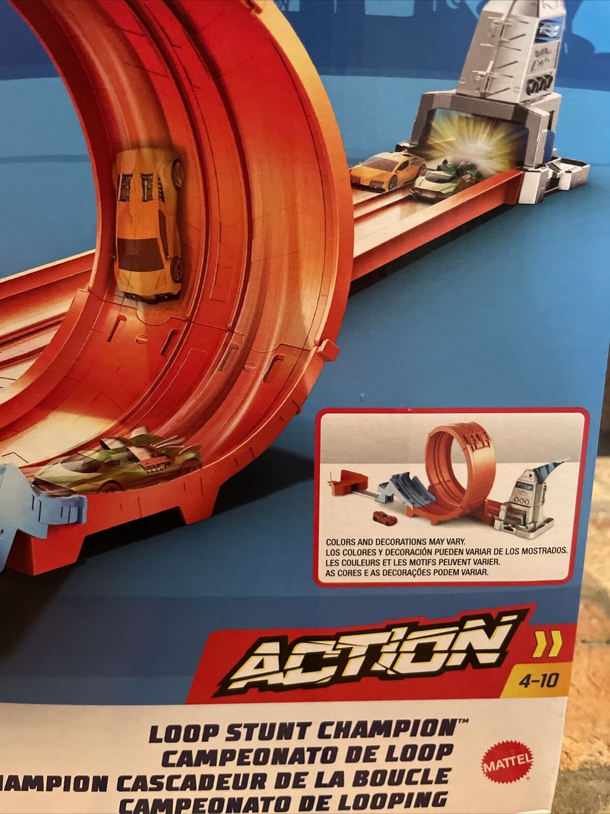 Hot Wheels Toy Car Track Set Loop Stunt Champion, Dual-Track Loop with  Dual-Launcher, Includes 1:64 Scale Toy Car