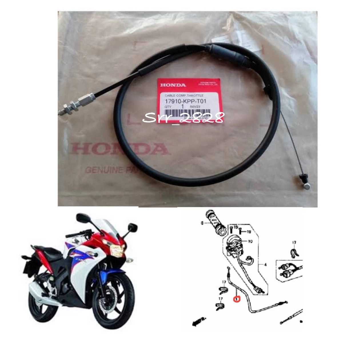 HONDA CBR 125 R CBR150 Throttle Cable 2011 2018 GENUINE eBay
