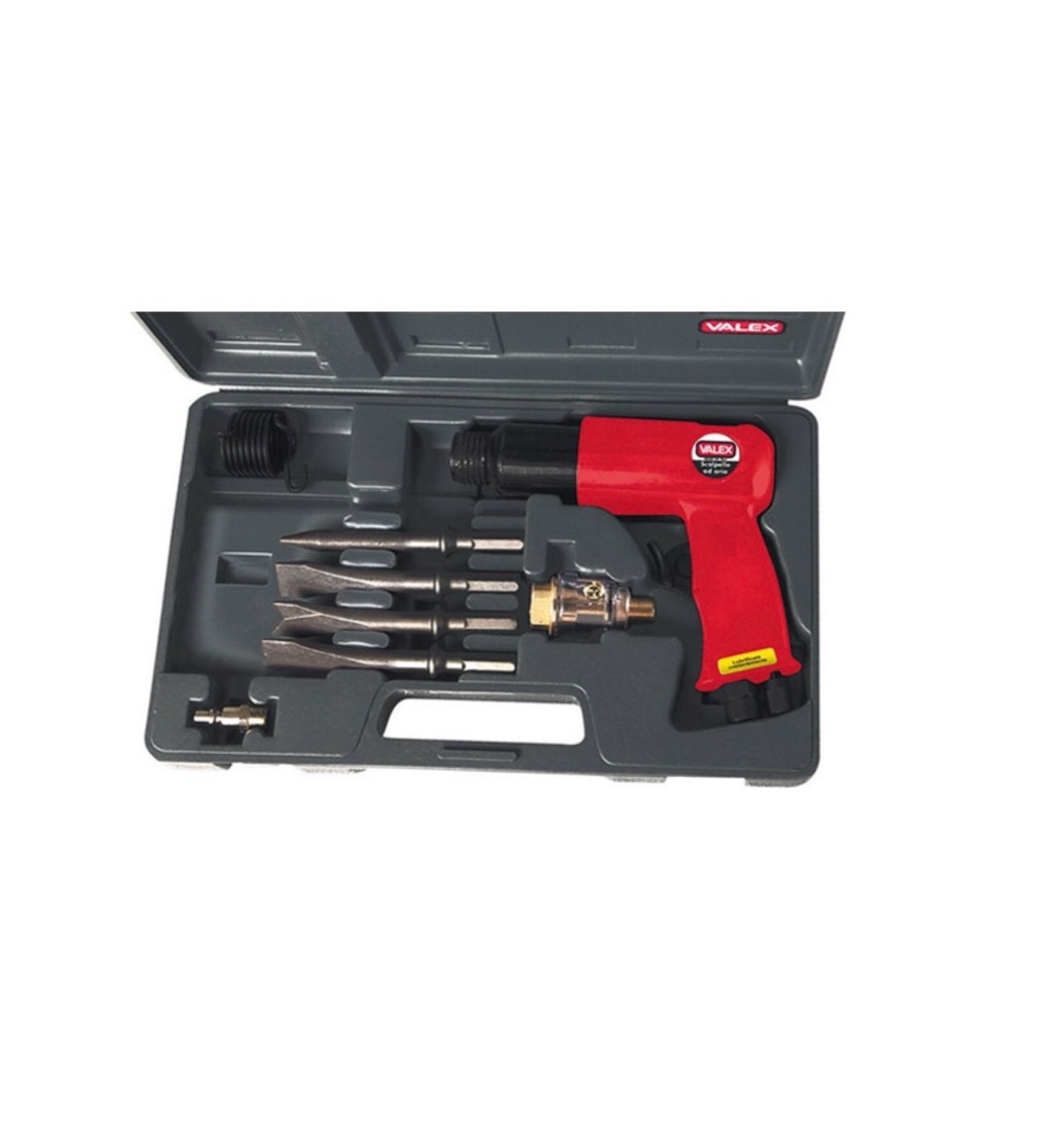 SCALPELLO PNEUMATICO ATTACCO ESAGONALE MM 125 IN VALIGETTA NERA COD. 1552009