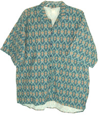 Vintage Shirt O  Neill Blue Floral geo Aloha Button Heavy cotton L XL surf skate