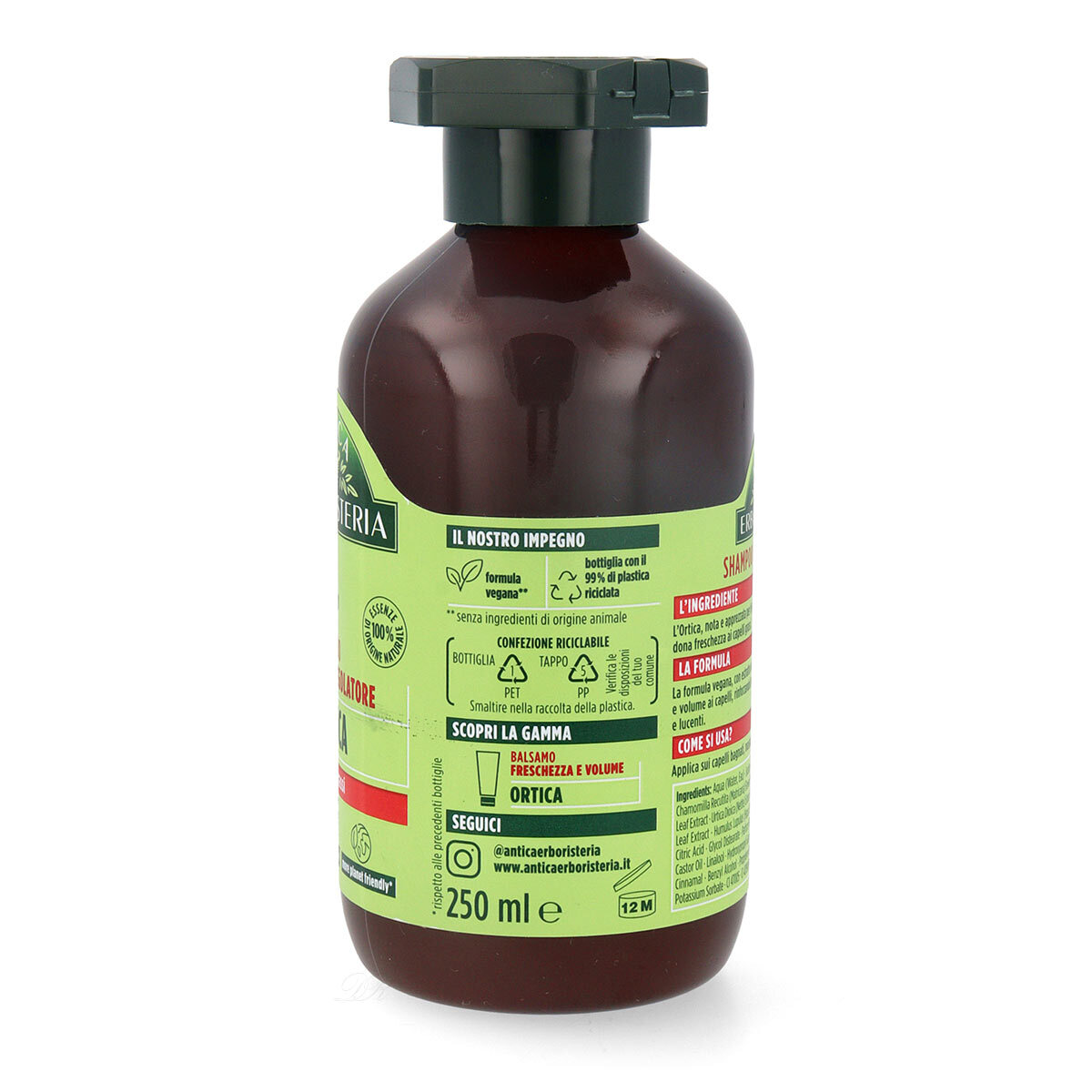 Antica Erboristeria Brennnessel Shampoo Für Fettiges Haar – 250 Ml, Mit Provitamin B5, Ohne Silikone