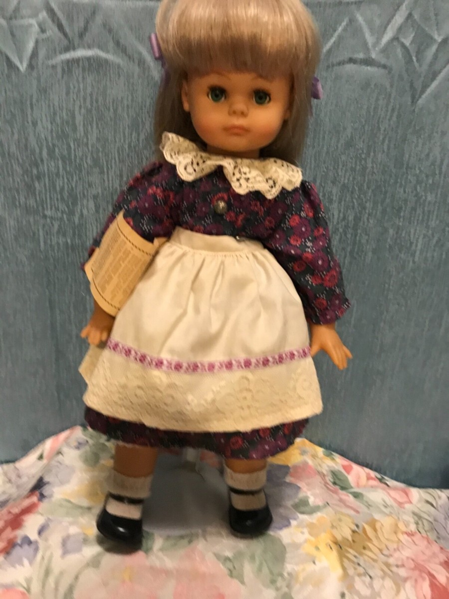 Engel-Puppe German Doll Vinyl & Cloth Blonde Hair & Blue Eyes