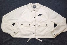 Nike Sportswear Woven Jacket Womens Small White Windbreaker Style Snap CV9031
