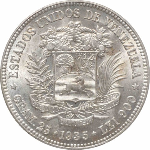 Venezuela 5 bolivares 1935, PCGS MS63, "United States of Venezuela (1879-1952)" - Picture 4 of 4