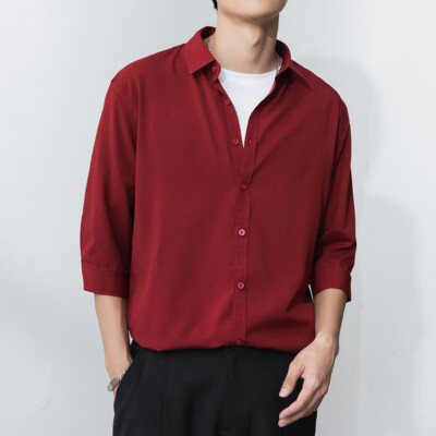 Mens 3/4 Sleeve Dress Shirt Button Down Formal Business Office - Main Image