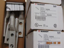 "LOT OF 5" NEW Burndy YA28A5 COMPRESSION LUGS Aluminum 2 Hole 4/0 AWG YA28A5