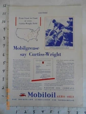 1930 Mobiloil Gargoyle grease ad Curtiss-Wright Flying Service mechanic overalls