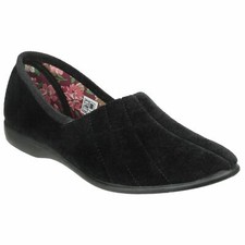 GBS Audrey Slipper Black Classic Ladies Slippers Textile