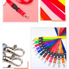 2cm Wide ID Name Card Badge Holder Hanging Neck Strap Lanyard Keys Metal Ri ;