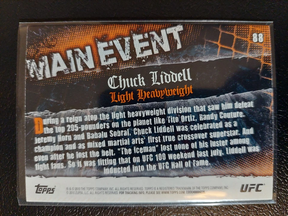 Chuck Liddell #88 2010 UFC Main Event Thick Gold Parallel - Image 2 of 2