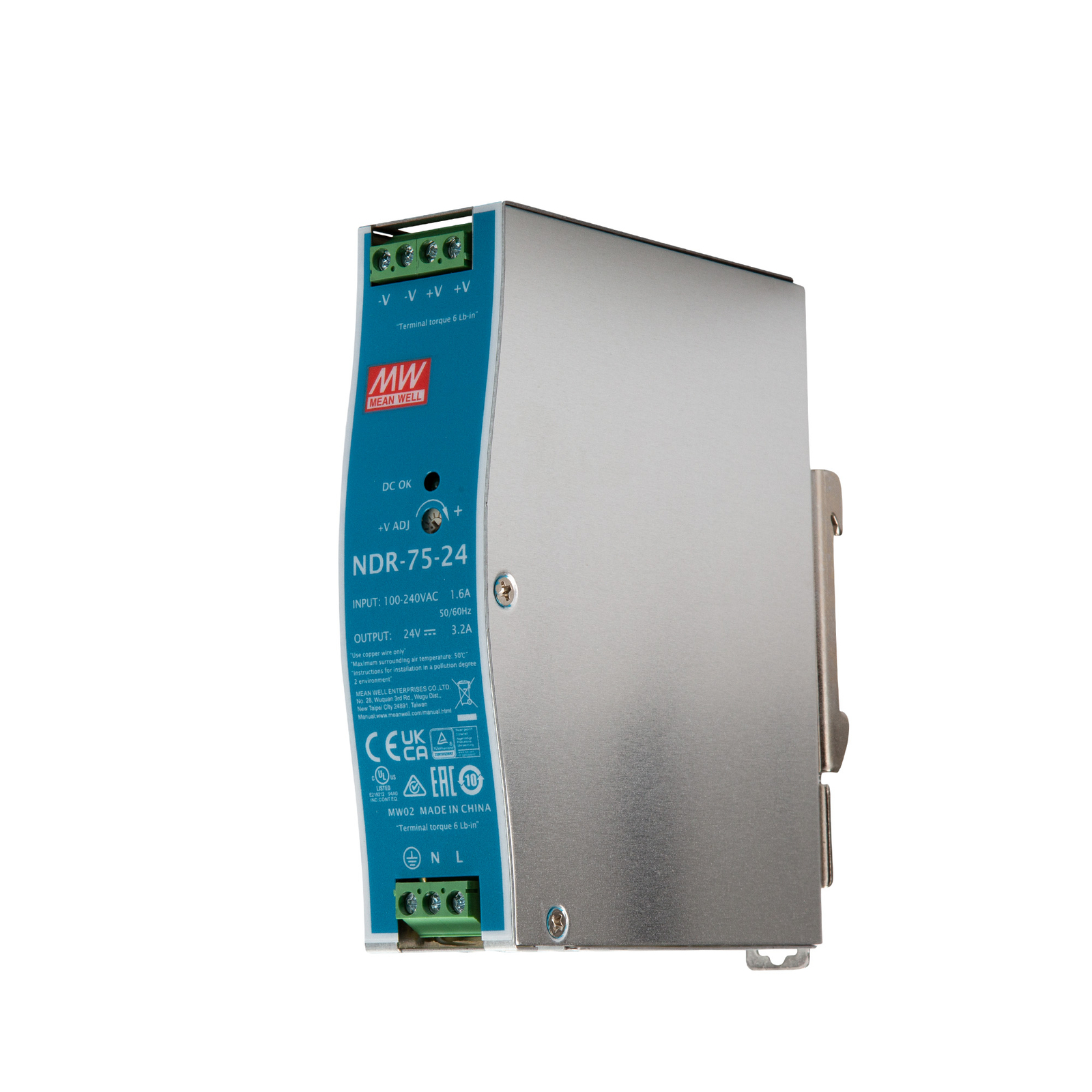 Mean Well NDR-75 DIN Rail Power Supply 75W 24V/3.2A