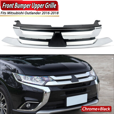 Chrome+Black Front Bumper Upper Grille 7450A967 For Mitsubishi