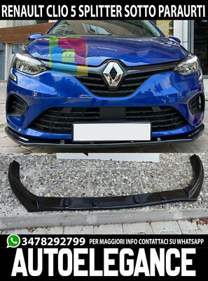 RENAULT CLIO MK5 V BLADE LIP UNTER FRONTSTOßSTANGE IN ABS SPLITTER SCHWARZ
