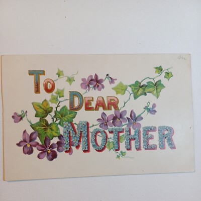 To My Dear Mother Large Letter Postcard Embossed  