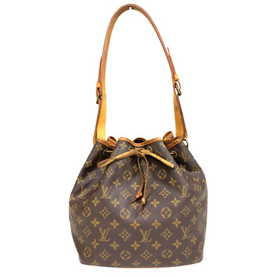 Auth Louis Vuitton Petit Noe Shoulder Bag Monogram Drawstring M42226