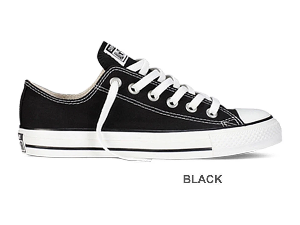 Scarpe Converse All Star Chuck Taylor Ox in Tela Basse Sneakers Uomo Donna Nero - Immagine 3 di 4