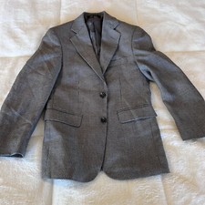 Chaps Boys Gray Blazer Dress Coat Suit Jacket Buttons Notched Sz 10 R EUC