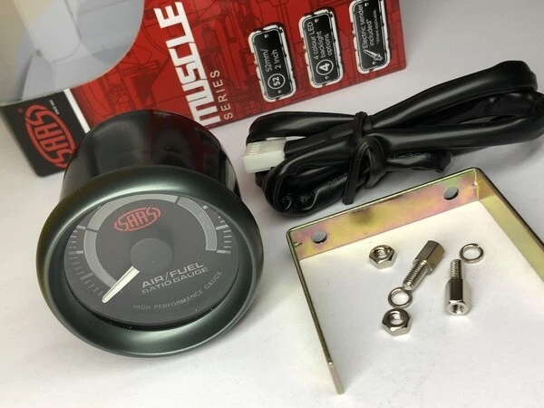 SAAS Muscle SG-AF52B Air/Fuel Ratio gauge + bung and sensor AFR Black 52mm 2" - Image 2 of 4