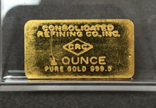 Vintage Consolidated Refining Co Moxham National Bank Johnstown PA 1oz Gold Bar 4199.95 per troy oz