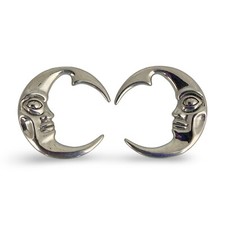 Pair 316l Surgical Stainless Steel Moon Hanger Ear Weights Ps-106 Gauges