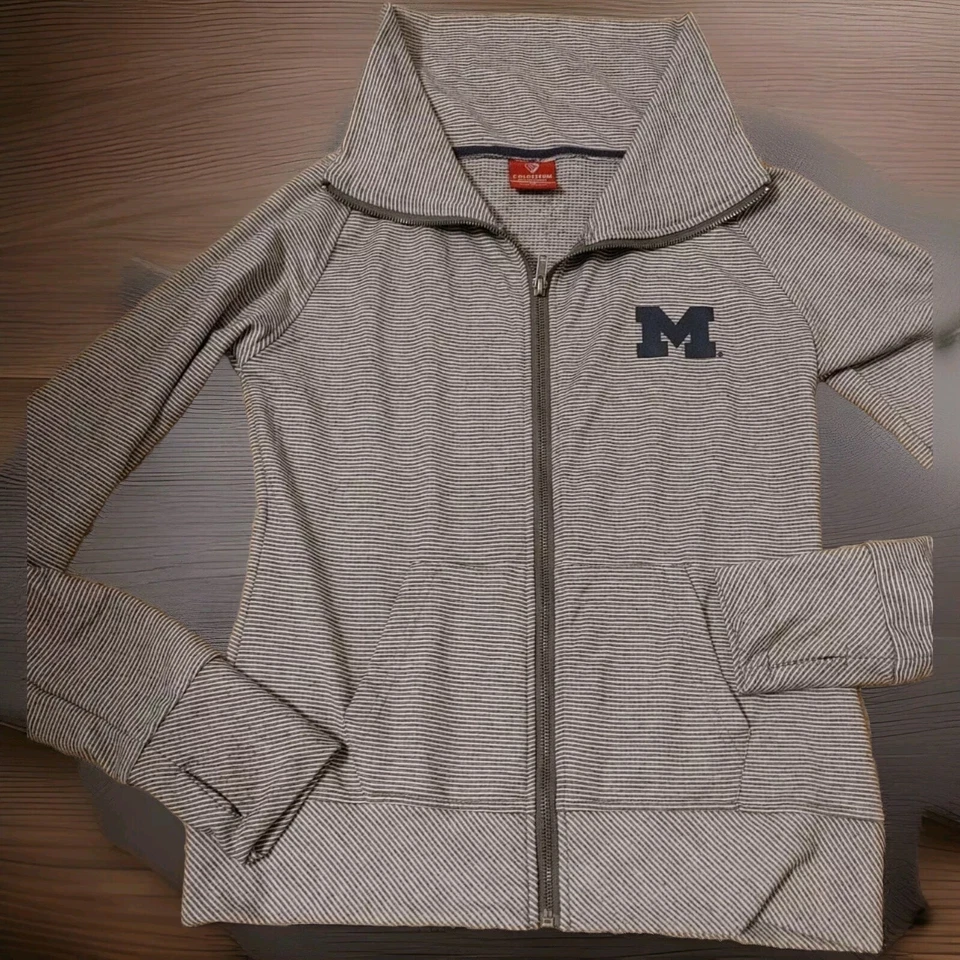 Coliseo Michigan Sudadera Chaqueta Cremallera Bolsillos Frontales Mangas Largas Logo Mediana Foto 4 de 4