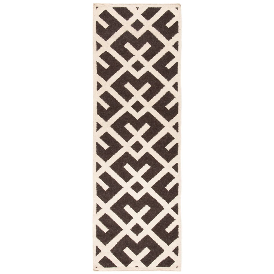 SAFAVIEH Dhurries DHU552C Handwoven Brown / Ivory Rug - Image 3 of 4