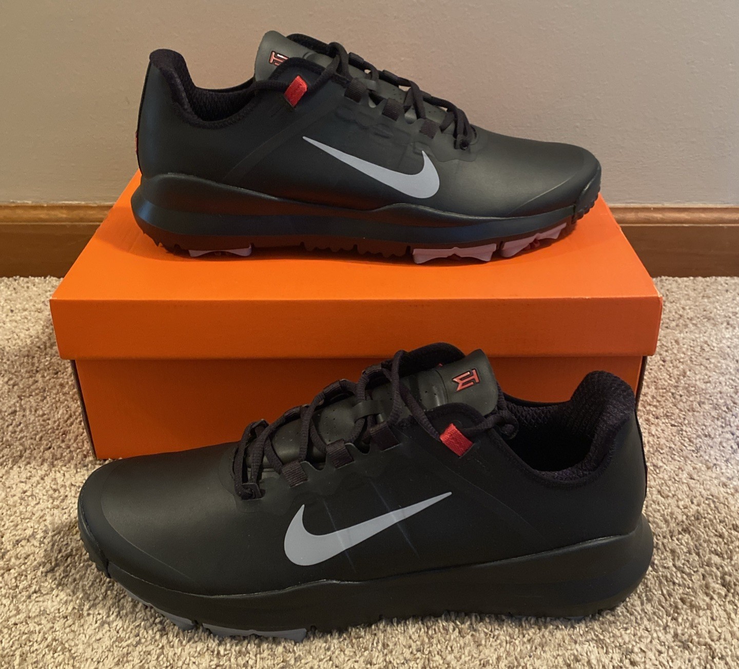 Nike Tiger Woods TW 2013 Retro Black Stealth Golf Shoe DR5752-016 Sz 14 Mens New