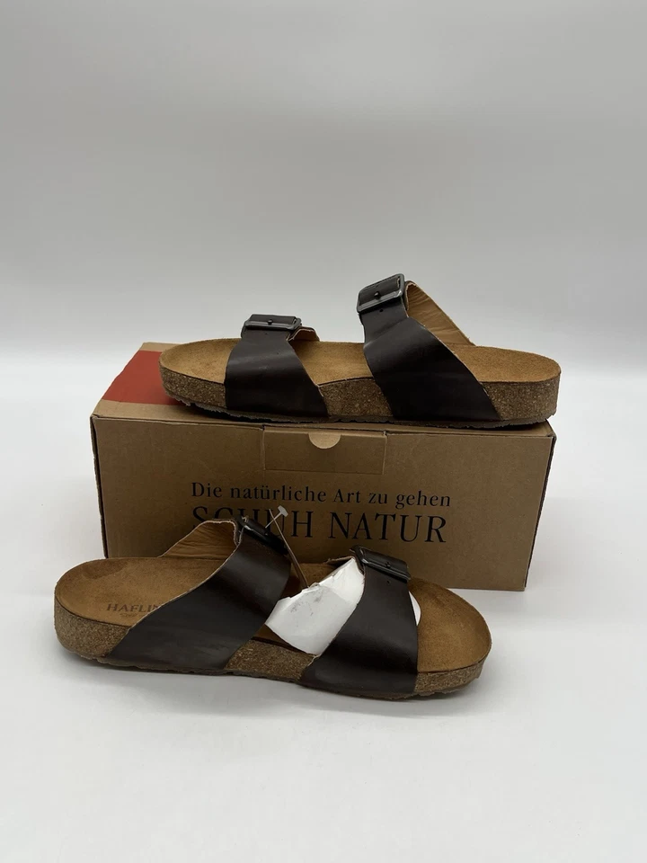 Sandalias sin cordones de cuero marrón Haflinger Bio Andrea para mujer talla 41 EE. UU. 10,5. Foto 3 de 4