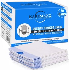 Disposable Potty liners - 50, Bed side commode Liners, Portable Toilet Bag, Pott