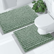 Bathroom Rugs Sets 2 Piece - Quick Dry Extra Thick Luxury Chenille Bath Mat, Non