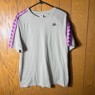 Kappa 222 Banda Balima Tee Gray with Purple Taping Size Large