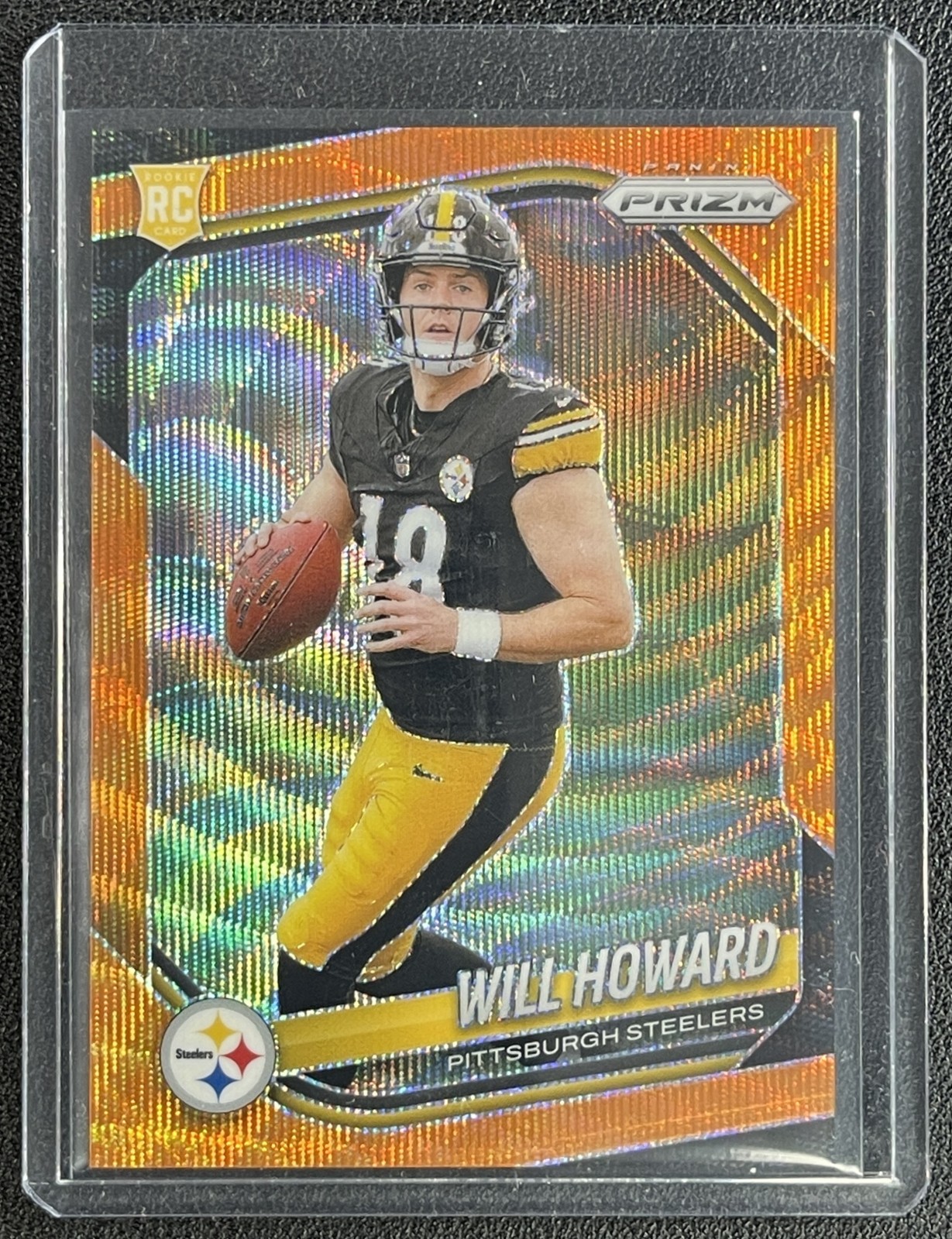 WILL HOWARD 2025 PANINI PRIZM #367 ROOKIE ORANGE WAVE RC 59/65 STEELERS